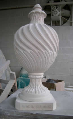 limestone urn hand carved